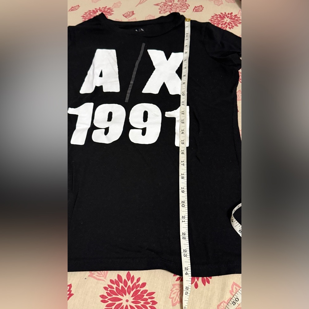 A/X Armani Exchange Black Tee with White Logo